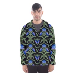 Pattern Thistle Structure Texture Hooded Windbreaker (men) by Pakrebo