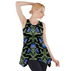 Pattern Thistle Structure Texture Side Drop Tank Tunic by Pakrebo