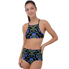 Pattern Thistle Structure Texture High Waist Tankini Set