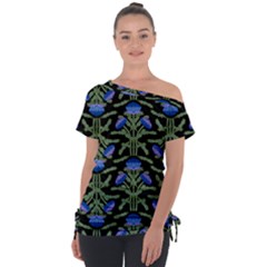 Pattern Thistle Structure Texture Tie-up Tee