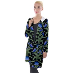 Pattern Thistle Structure Texture Hooded Pocket Cardigan