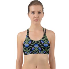 Pattern Thistle Structure Texture Back Web Sports Bra