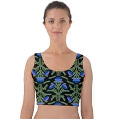 Pattern Thistle Structure Texture Velvet Crop Top