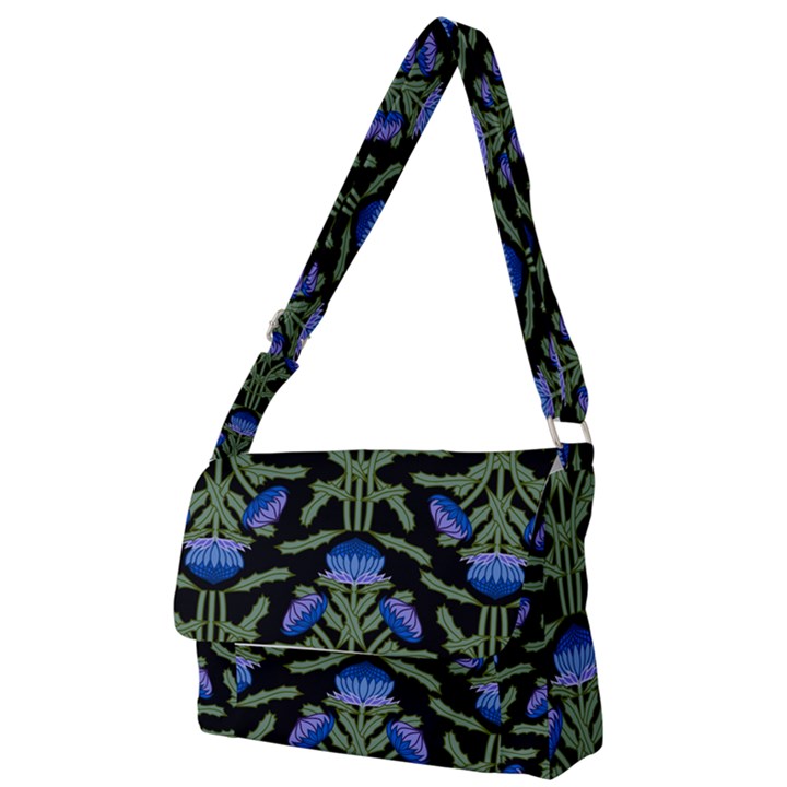 Pattern Thistle Structure Texture Full Print Messenger Bag