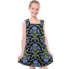 Pattern Thistle Structure Texture Kids  Cross Back Dress