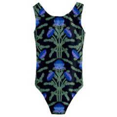 Pattern Thistle Structure Texture Kids  Cut-out Back One Piece Swimsuit