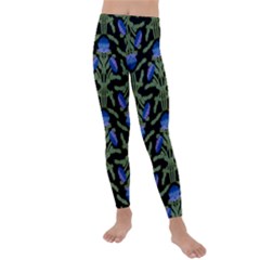 Pattern Thistle Structure Texture Kids  Lightweight Velour Leggings