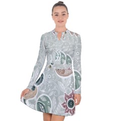 Peisles Pattern Module Design Long Sleeve Panel Dress