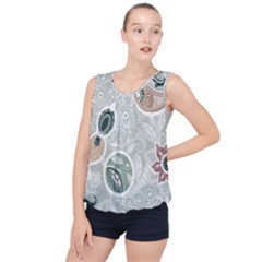 Peisles Pattern Module Design Bubble Hem Chiffon Tank Top