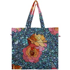 Pattern Rose Yellow Background Canvas Travel Bag