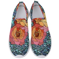 Pattern Rose Yellow Background Men s Slip On Sneakers