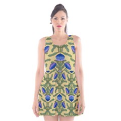 Pattern Thistle Structure Texture Scoop Neck Skater Dress by Pakrebo