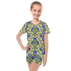 Pattern Thistle Structure Texture Kids  Mesh Tee And Shorts Set