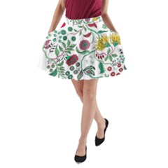 Flowers Garden Tropical Plant A-line Pocket Skirt by Pakrebo