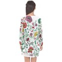 Flowers Garden Tropical Plant Long Sleeve Chiffon Shift Dress  View2