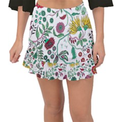 Flowers Garden Tropical Plant Fishtail Mini Chiffon Skirt