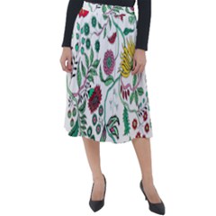 Flowers Garden Tropical Plant Classic Velour Midi Skirt 