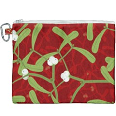 Mistletoe Christmas Texture Advent Canvas Cosmetic Bag (xxxl) by Pakrebo