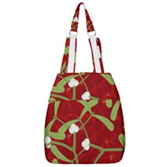 Mistletoe Christmas Texture Advent Center Zip Backpack by Pakrebo