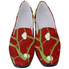 Mistletoe Christmas Texture Advent Women s Classic Loafer Heels by Pakrebo