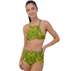 Texture Plant Herbs Herb Green High Waist Tankini Set