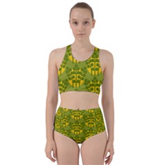 Texture Plant Herbs Herb Green Racer Back Bikini Set by Pakrebo