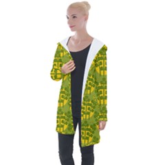 Texture Plant Herbs Herb Green Longline Hooded Cardigan