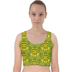 Texture Plant Herbs Herb Green Velvet Racer Back Crop Top by Pakrebo