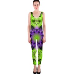 Pattern Abstract Background Art Green One Piece Catsuit by Pakrebo