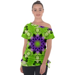 Pattern Abstract Background Art Green Tie-up Tee