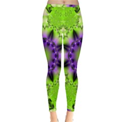 Pattern Abstract Background Art Green Inside Out Leggings