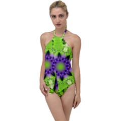 Pattern Abstract Background Art Green Go With The Flow One Piece Swimsuit