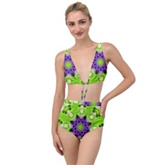 Pattern Abstract Background Art Green Tied Up Two Piece Swimsuit by Pakrebo