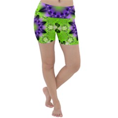 Pattern Abstract Background Art Green Lightweight Velour Yoga Shorts