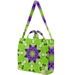 Pattern Abstract Background Art Green Square Shoulder Tote Bag