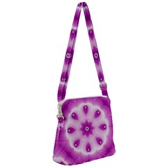 Pattern Abstract Background Art Purple Zipper Messenger Bag