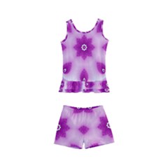 Pattern Abstract Background Art Purple Kids  Boyleg Swimsuit