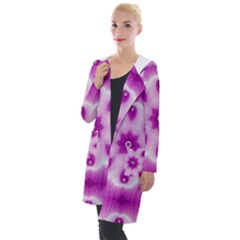 Pattern Abstract Background Art Purple Hooded Pocket Cardigan