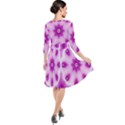 Pattern Abstract Background Art Purple Quarter Sleeve Waist Band Dress View2