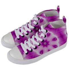 Pattern Abstract Background Art Purple Women s Mid-top Canvas Sneakers