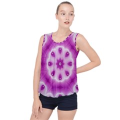 Pattern Abstract Background Art Purple Bubble Hem Chiffon Tank Top