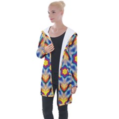 Pattern Abstract Background Art Longline Hooded Cardigan