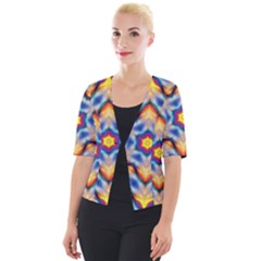 Pattern Abstract Background Art Cropped Button Cardigan