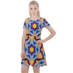 Pattern Abstract Background Art Cap Sleeve Velour Dress 