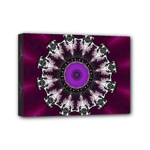 Kaleidoscope Round Circle Geometry Mini Canvas 7  X 5  (stretched) by Pakrebo