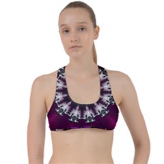 Kaleidoscope Round Circle Geometry Criss Cross Racerback Sports Bra by Pakrebo