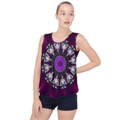 Kaleidoscope Round Circle Geometry Bubble Hem Chiffon Tank Top