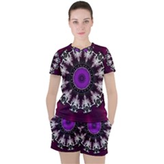 Kaleidoscope Round Circle Geometry Women s Tee And Shorts Set