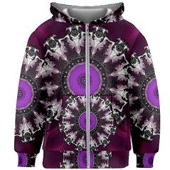 Kaleidoscope Round Circle Geometry Kids  Zipper Hoodie Without Drawstring