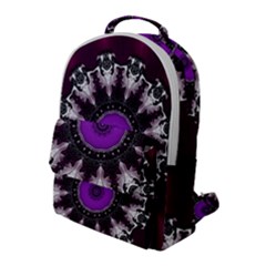 Kaleidoscope Round Circle Geometry Flap Pocket Backpack (large)